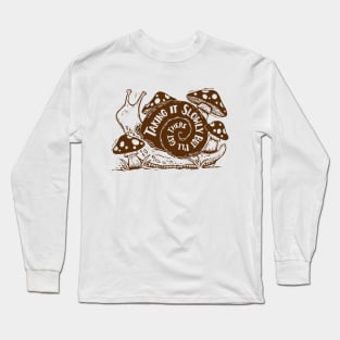 Taking it Slowly Snail and Mushrooms Long Sleeve T-Shirt